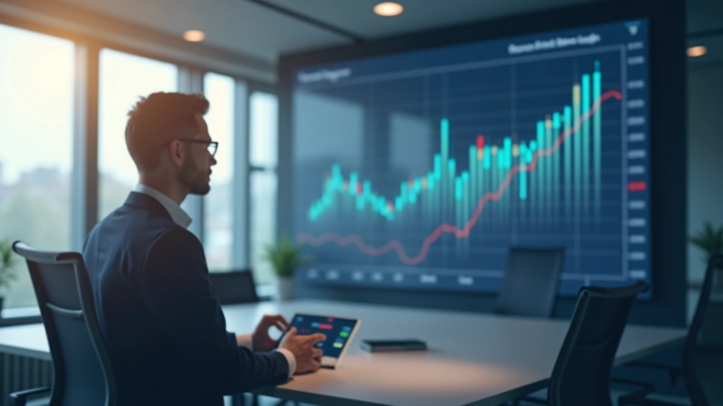 Analytik ukazuje na konkrétní bod v grafu hospodářského cyklu, kde sentiment začal klesat
