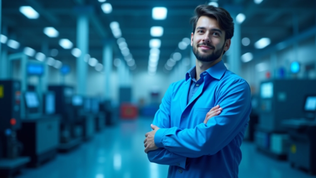 Průmyslové fabriky se modrým světlem a moderní infrastrukturou